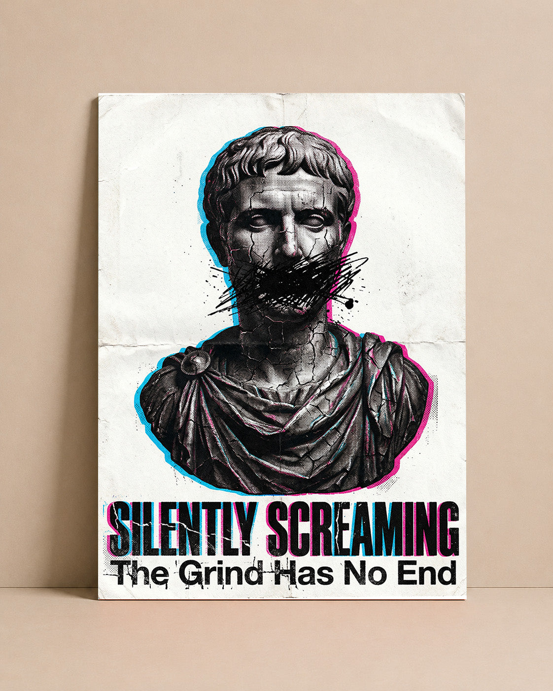 Silently Screaming Art Print – Burnout Statue Wall Art