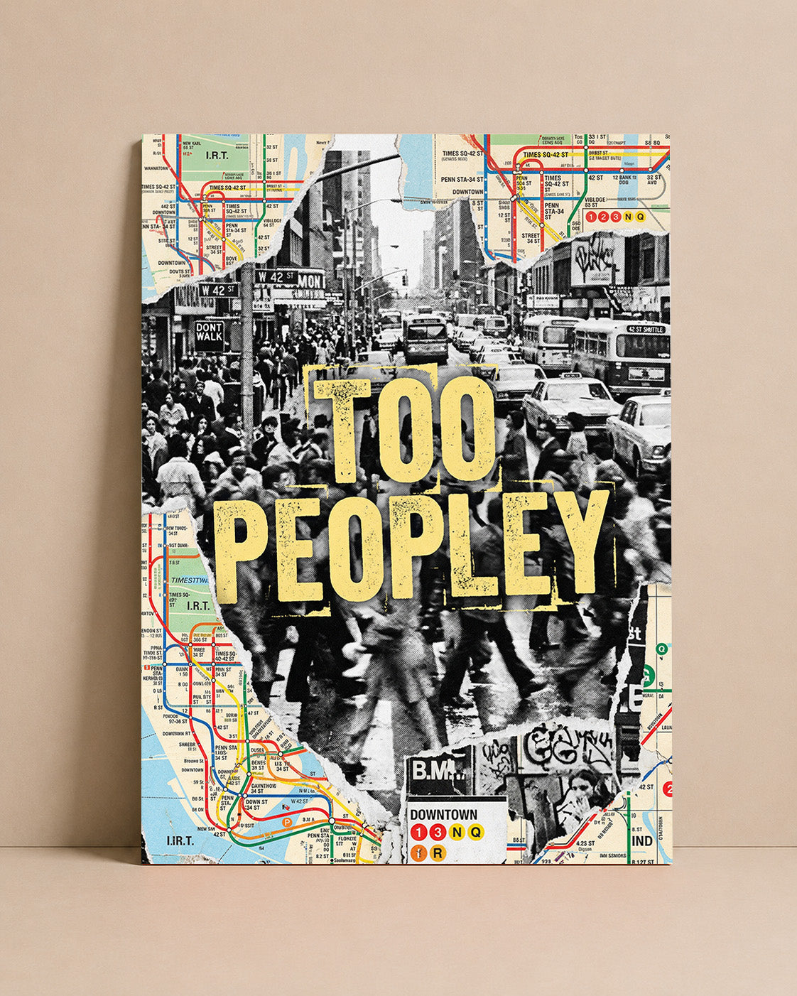 Too Peopley Art Print – Urban Crowd Collage Wall Art