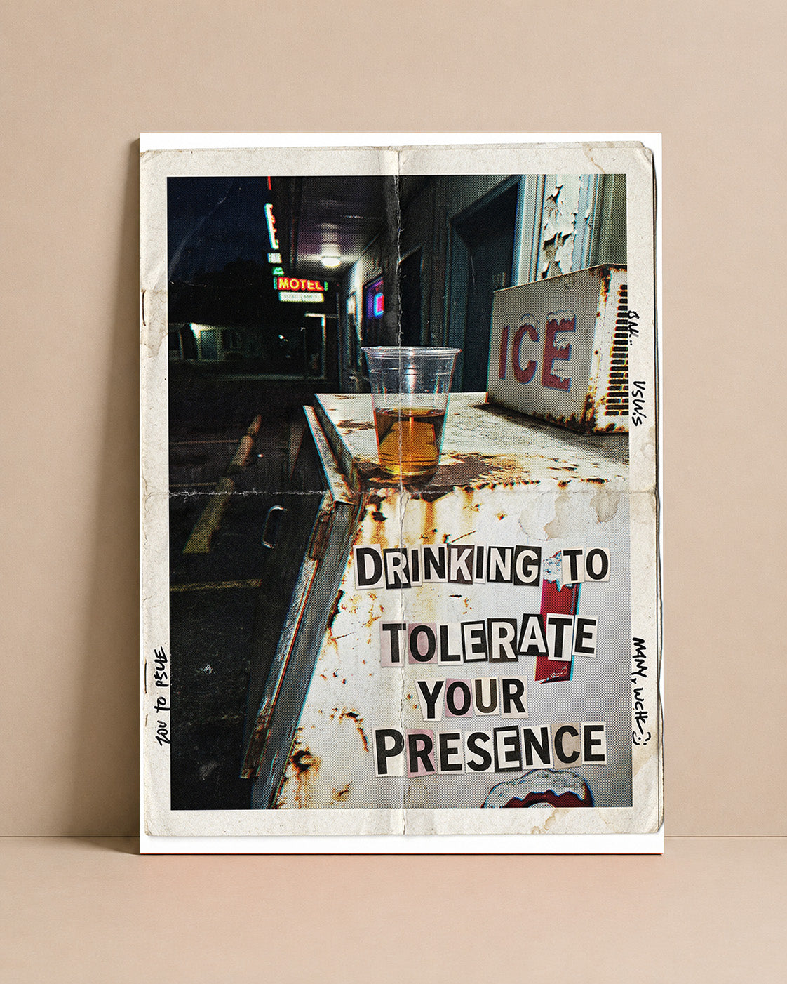 Drinking to Tolerate Your Presence Art Print – Bar Wall Art