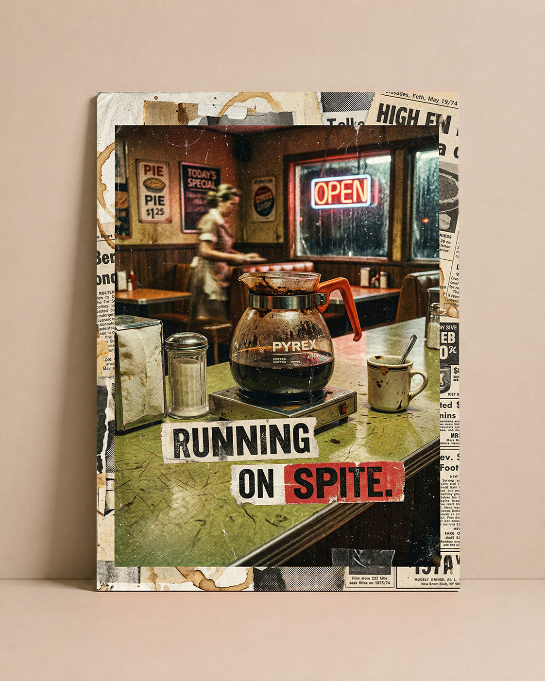 Running on Spite Art Print – Retro Diner Wall Art