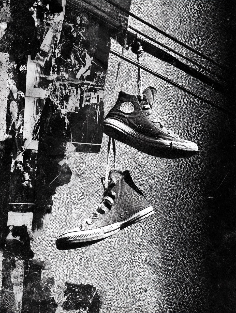 Street Relics Art Print – Black and White Sneaker Collage