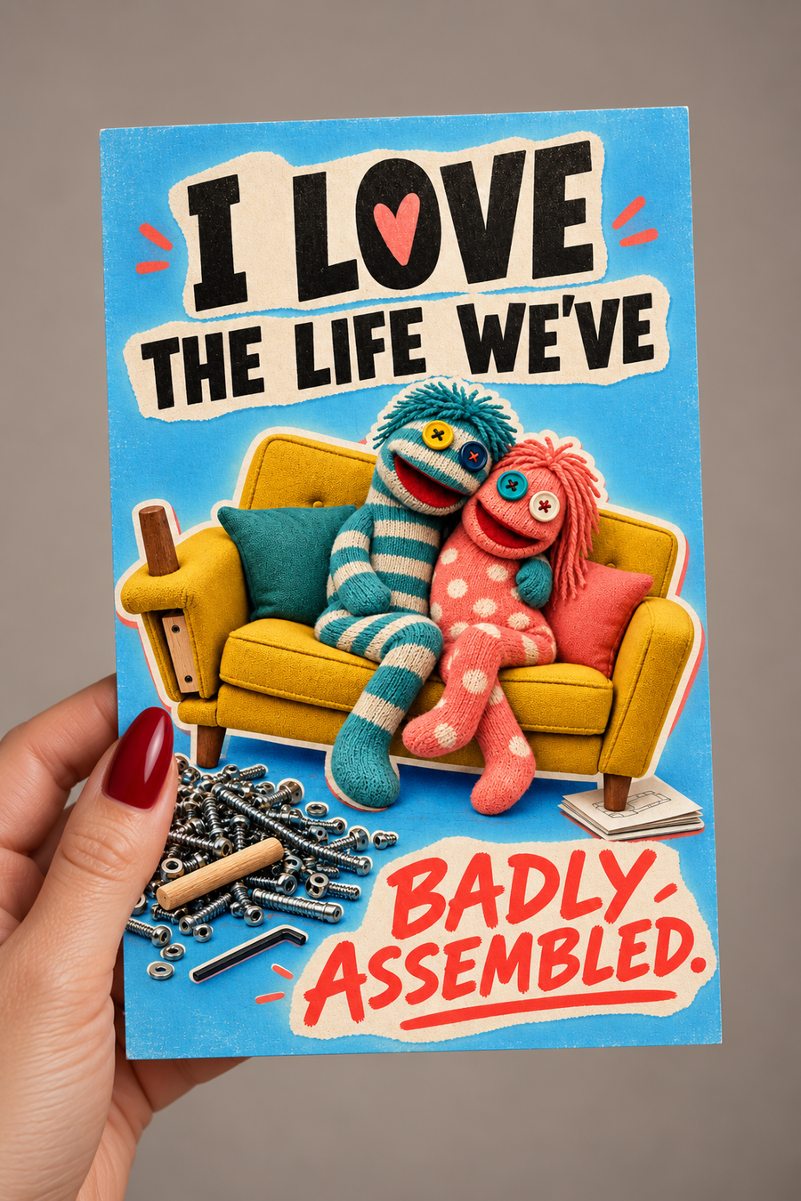 I Love the Life We've Badly Assembled Greeting Card