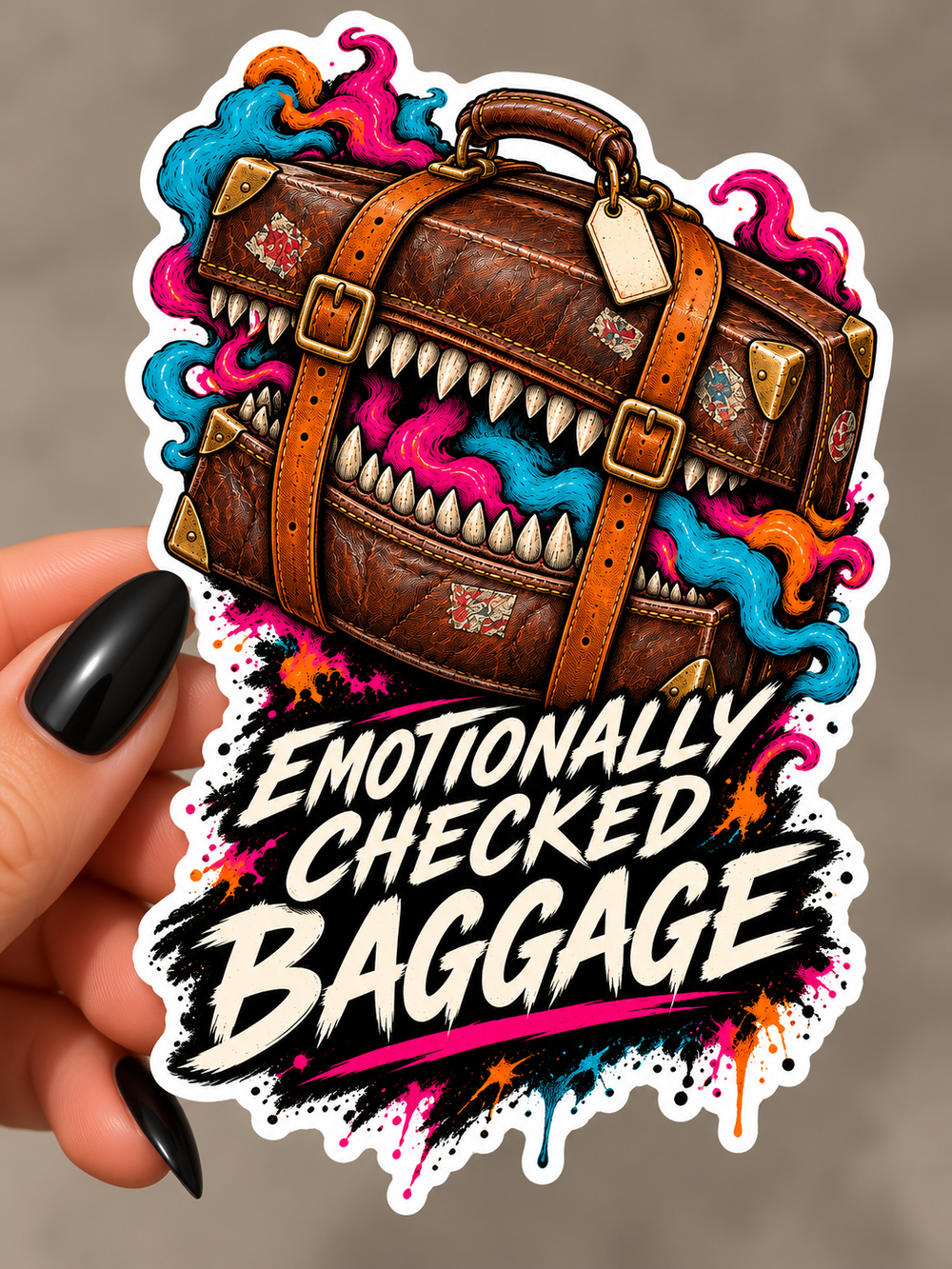 Emotionally Checked Baggage Sticker