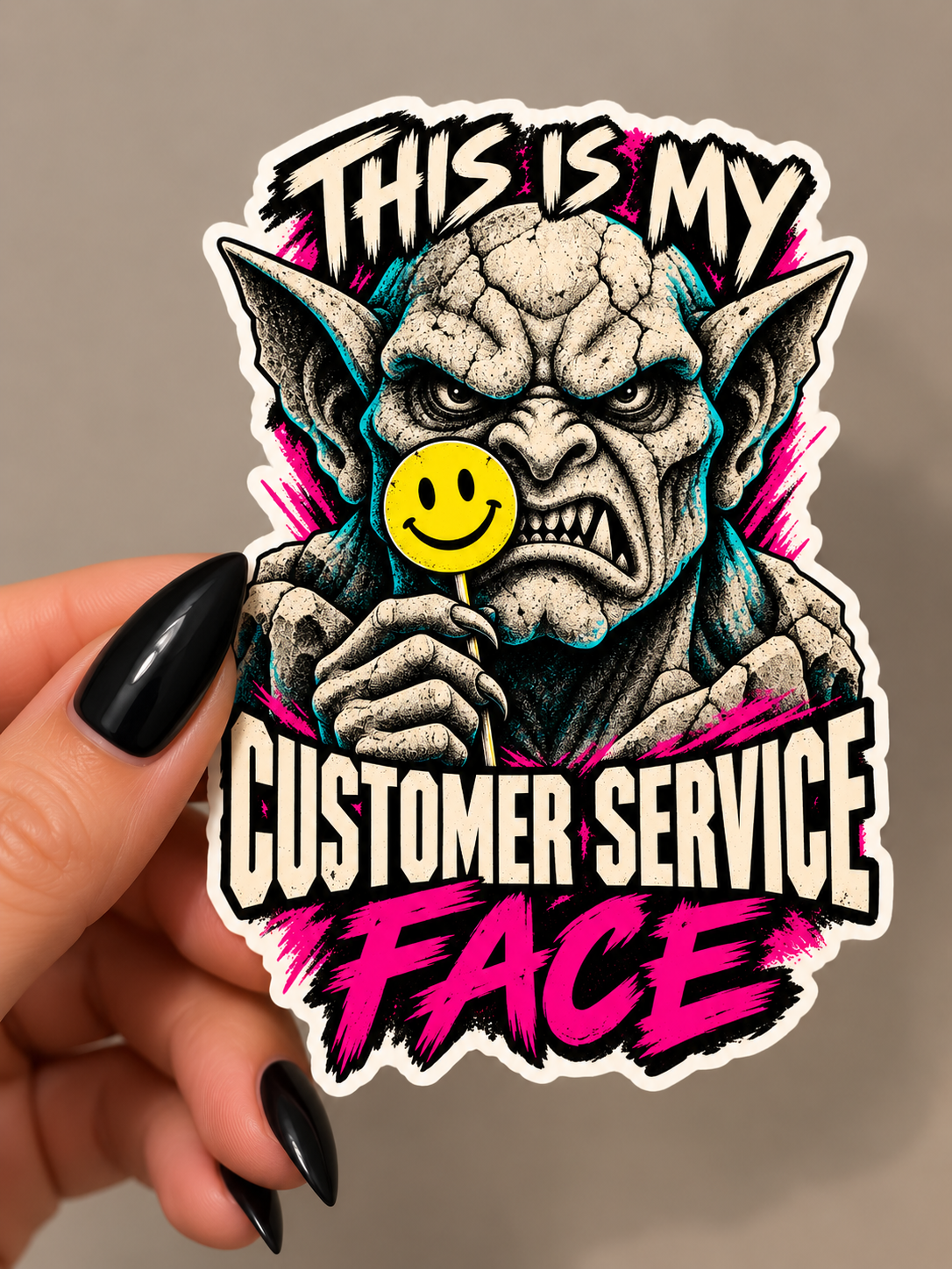 This Is My Customer Service Face Sticker