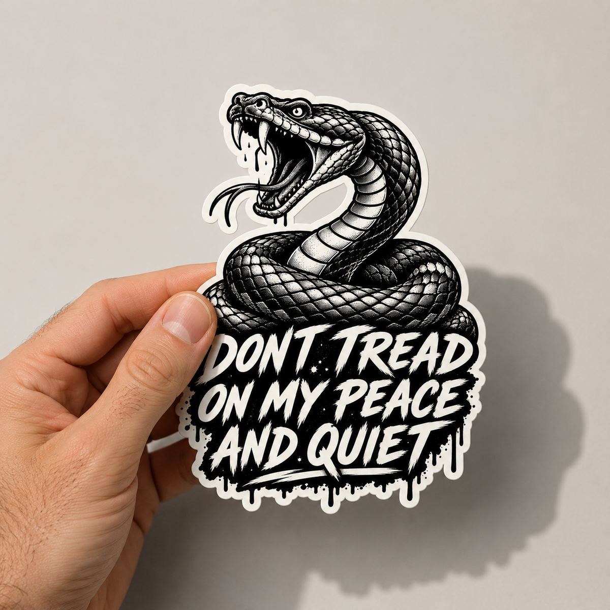 Don’t Tread on My Peace and Quiet Sticker – Snake Boundary Sticker