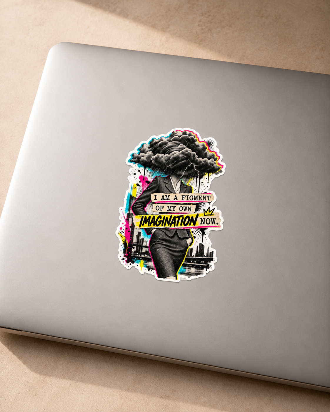 Figment of My Own Imagination Sticker – Surreal Storm Cloud Sticker