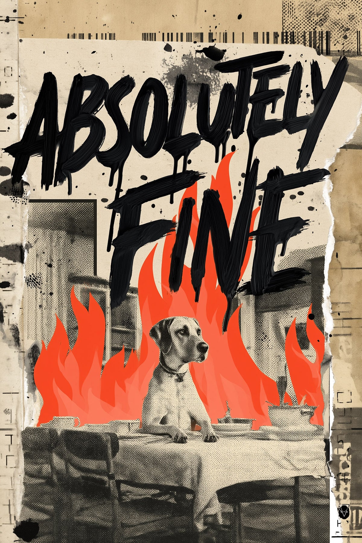 Absolutely Fine Art Print – Burning Sofa Collage