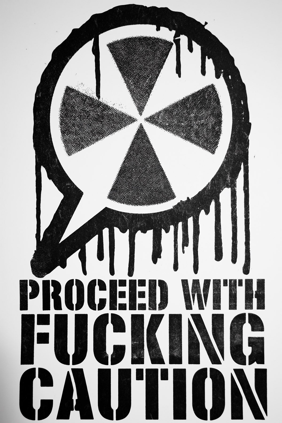 Proceed with Fucking Caution Art Print – Warning Sign Art