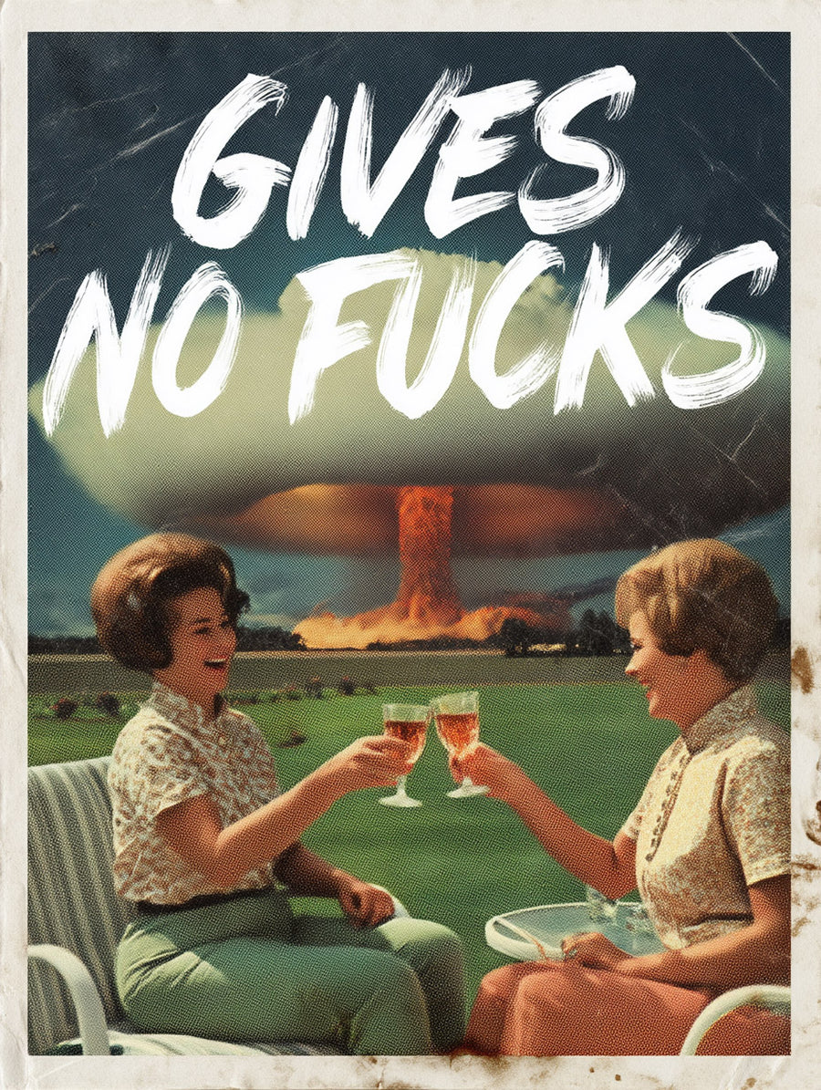 Gives No Fucks Art Print – Retro Atomic Cocktail Art
