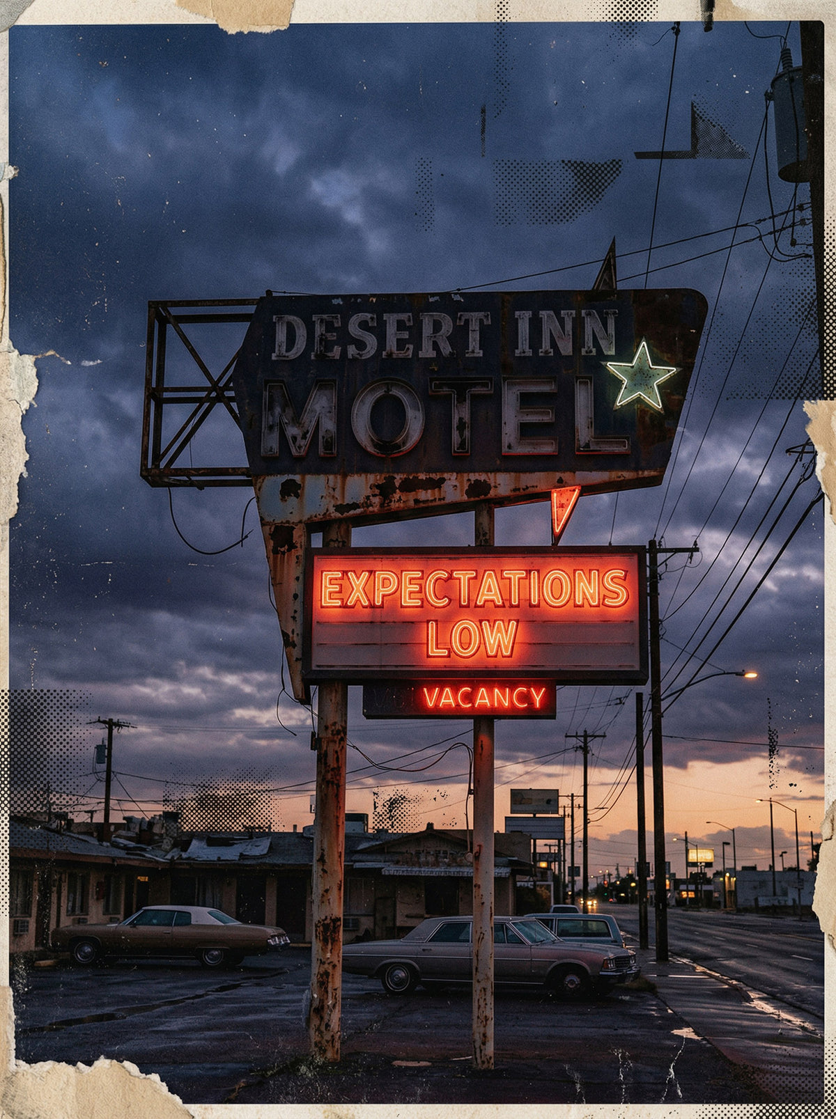 Expectations Low Art Print – Vintage Motel Wall Art