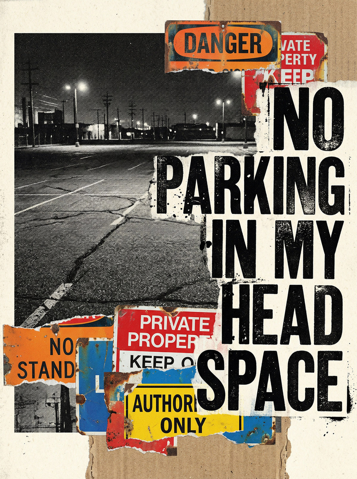 No Parking in My Head Space Art Print – Pop Collage