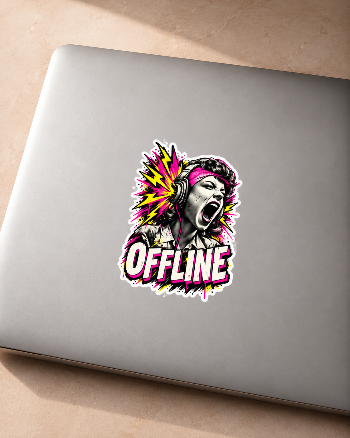 Offline Sticker – Headphones Punk Die-Cut Sticker