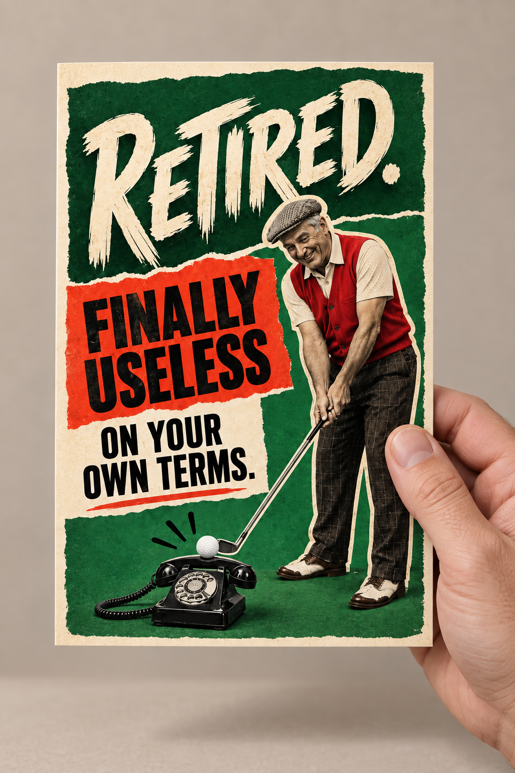 Retired. Finally Useless on Your Own Terms Greeting Card