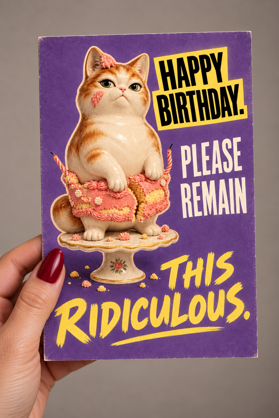 Happy Birthday. Please Remain This Ridiculous Greeting Card