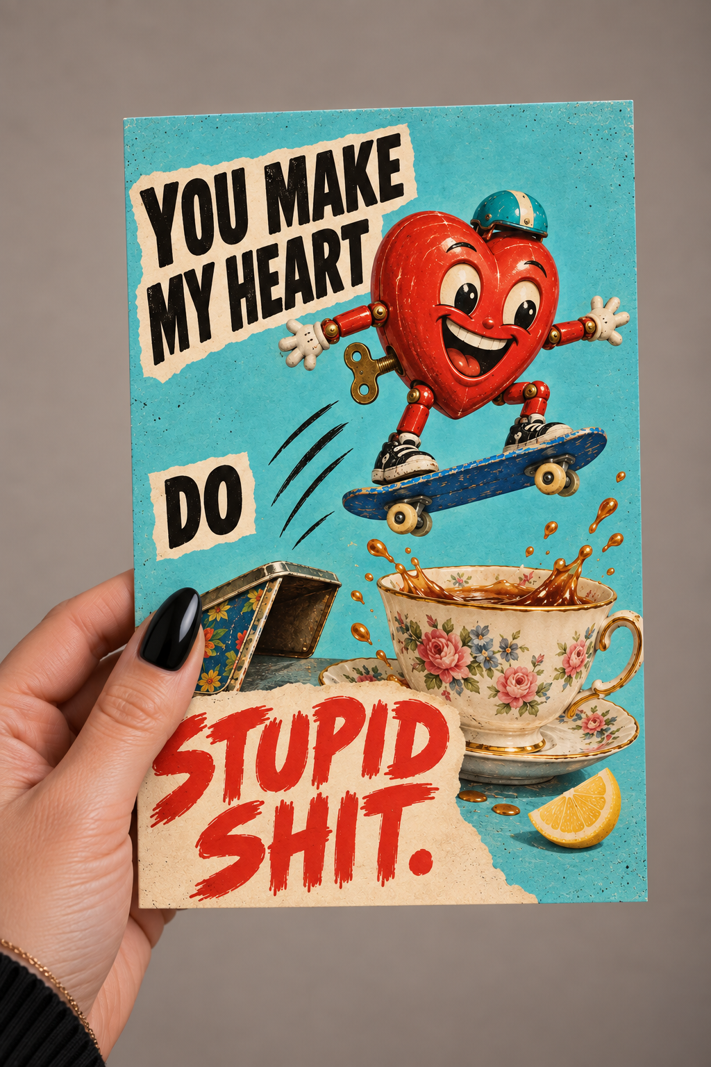 You Make My Heart Do Stupid Shit Greeting Card